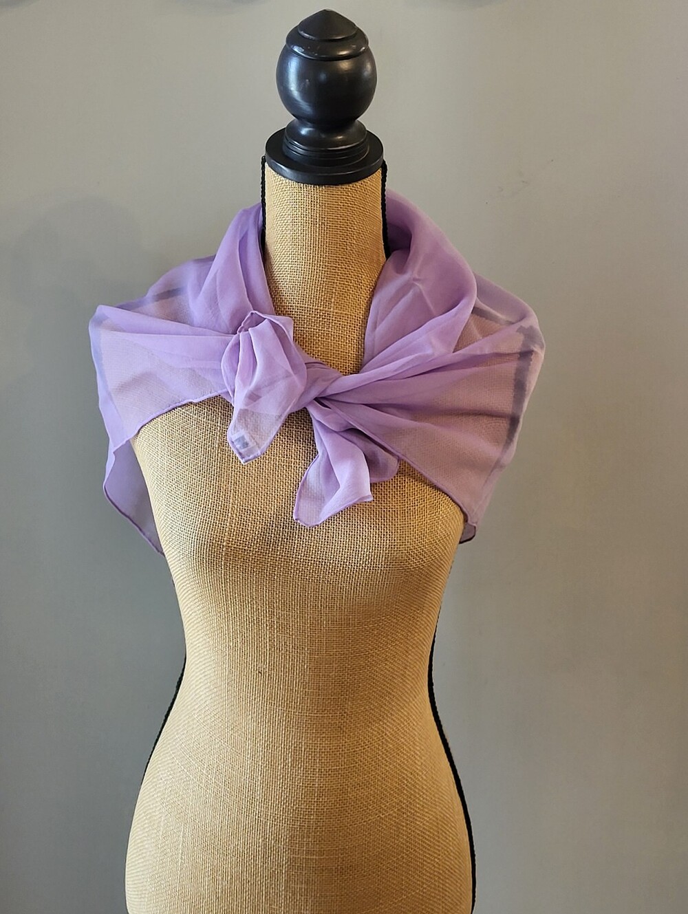 Vera Neumann 1960s Vera Sheer Silk-blend Purple Chiffon Square Scarf - Picture 4 of 7